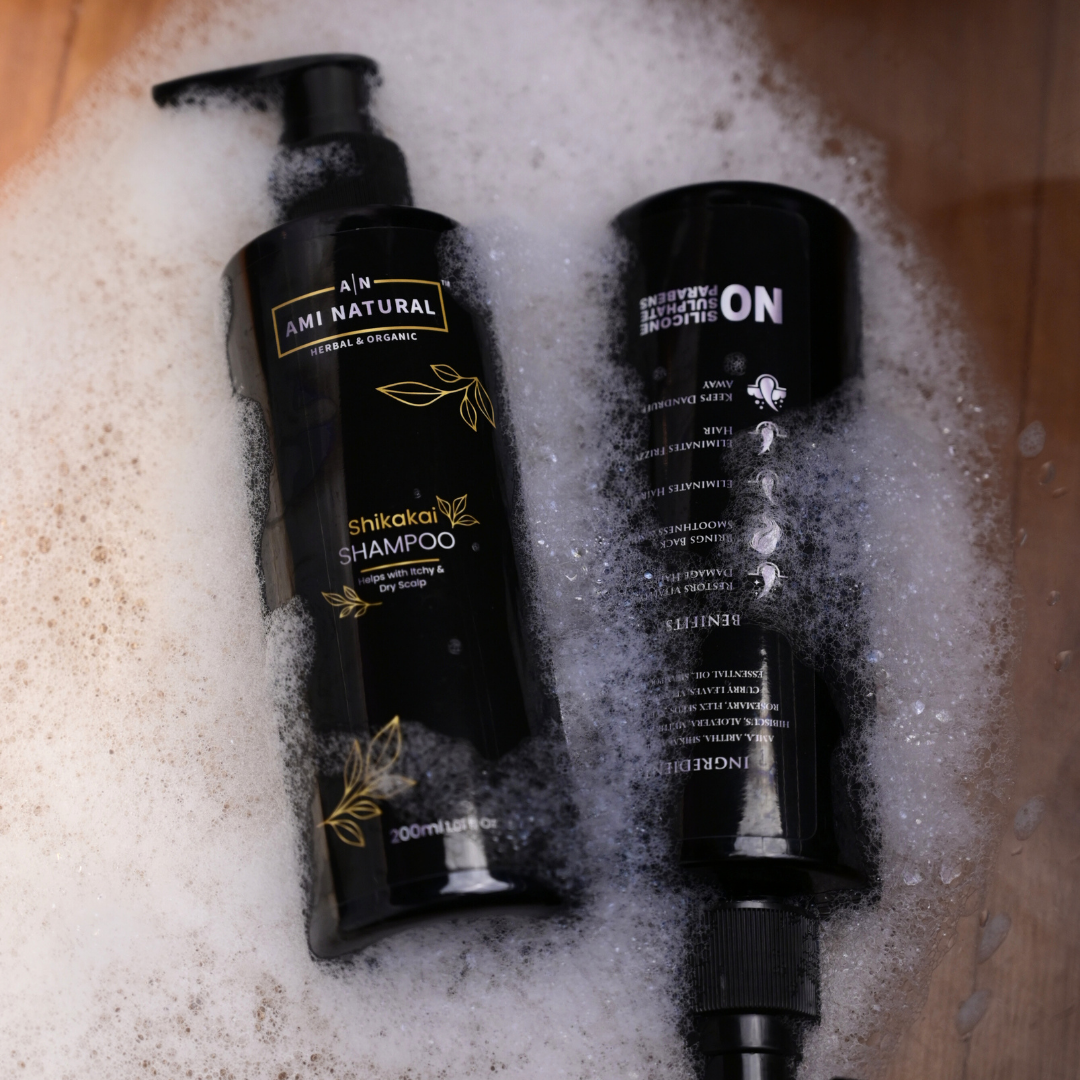 Ayurvedic Shikakai Shampoo | No Harsh Chemicals (Sulphate/Paraben-Free) | Gentle Hair & Scalp Cleanser