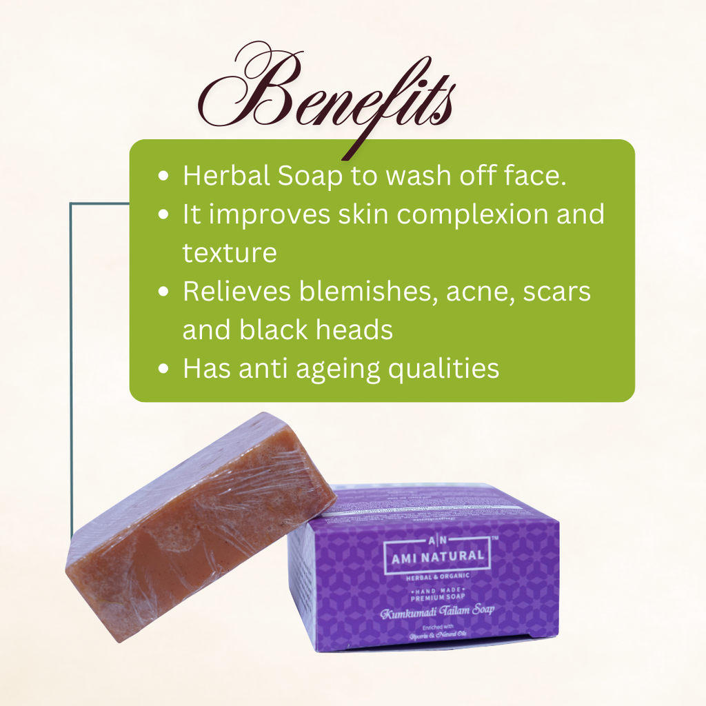 AMI NATURAL KUMKUMADI TAILAM SOAP (PACK OF 3)