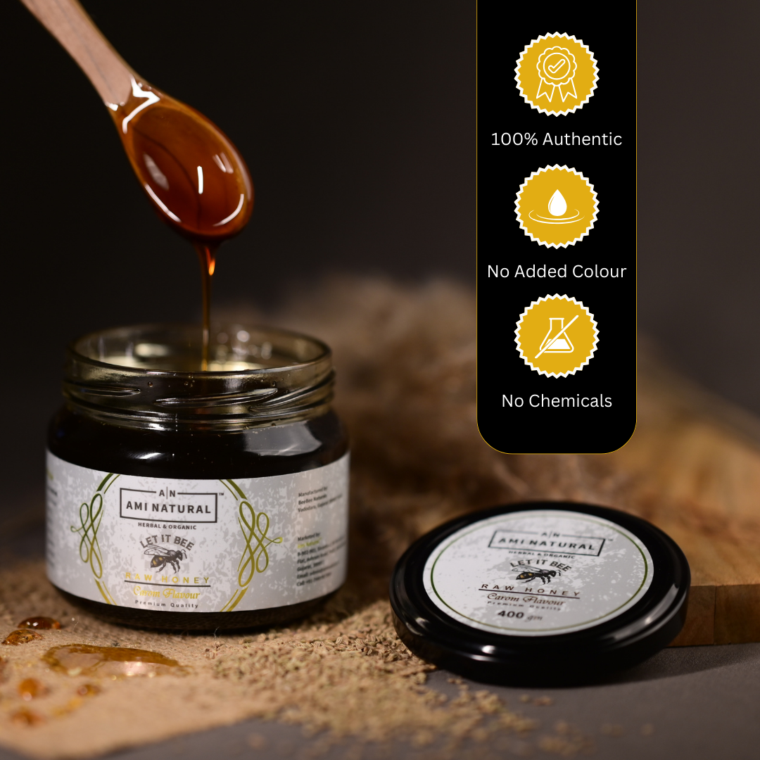 Raw Carom Honey 400g | 100% Pure & Natural | Unprocessed & Unpasteurized