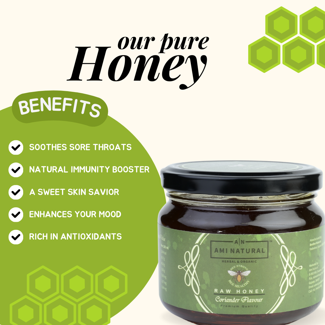 Raw Coriander Honey 400g | 100% Pure & Natural | Unprocessed & Unpasteurized