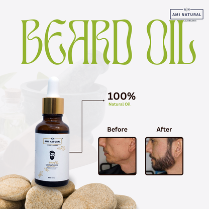 Beard Oil Infused with 12 Essential Oils and Vitamin E | Promotes Facial Hair Growth