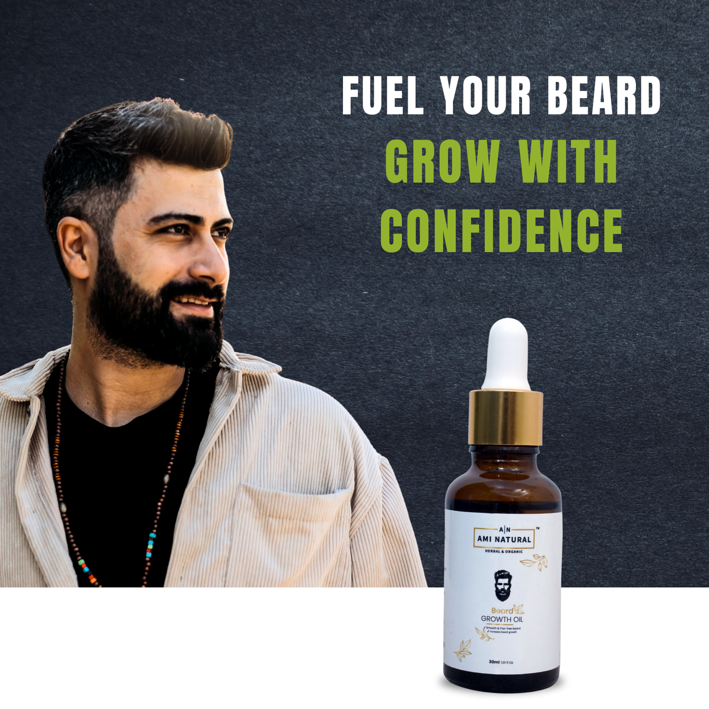 Beard Oil Infused with 12 Essential Oils and Vitamin E | Promotes Facial Hair Growth