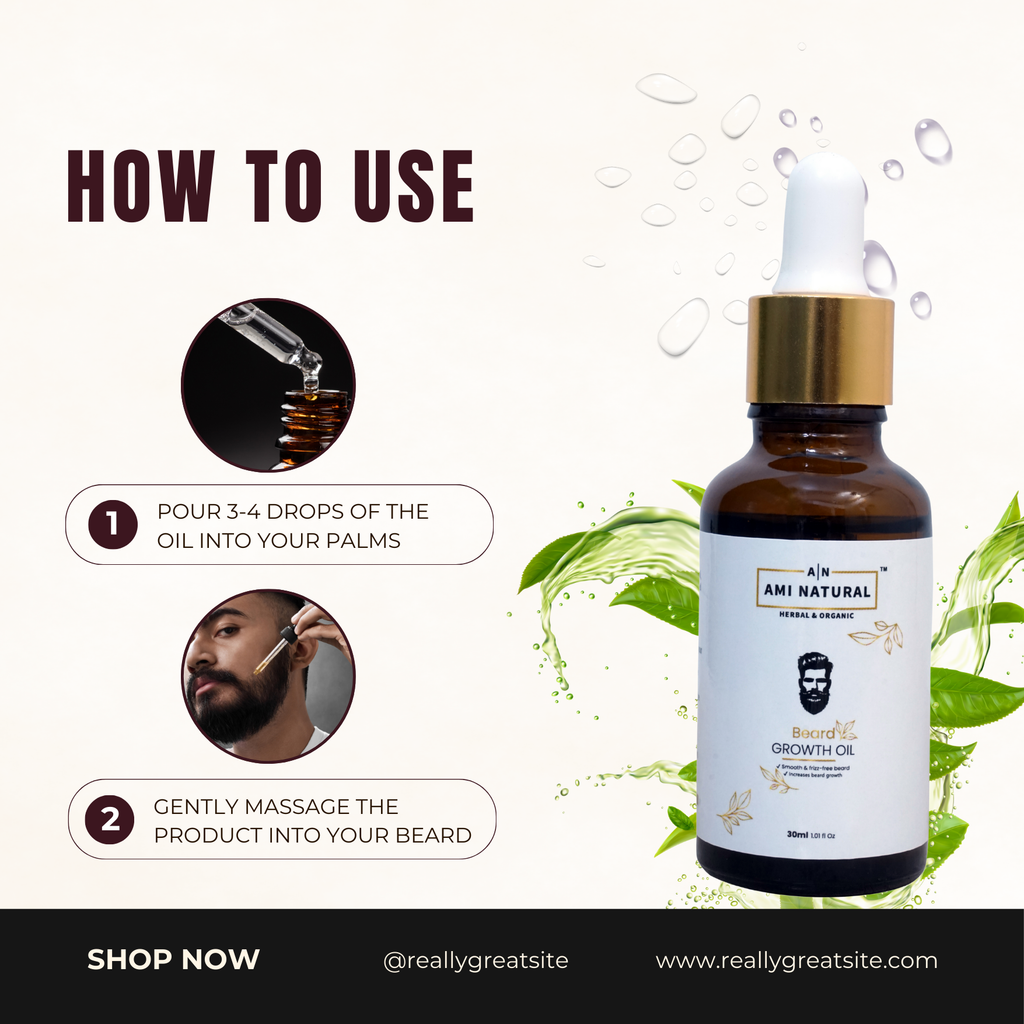 Beard Oil Infused with 12 Essential Oils and Vitamin E | Promotes Facial Hair Growth