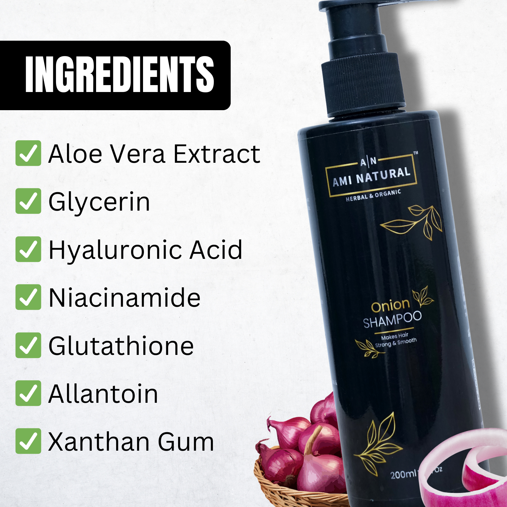 Ayurvedic Onion & Methi Anti-Hair Fall Shampoo | Toxin-Free Formula | Boosts Hair Growth