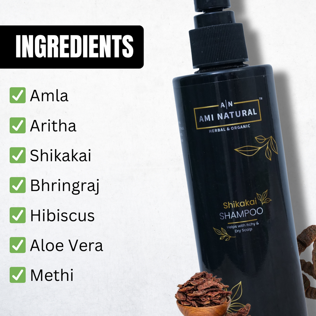 Ayurvedic Shikakai Shampoo | No Harsh Chemicals (Sulphate/Paraben-Free) | Gentle Hair & Scalp Cleanser