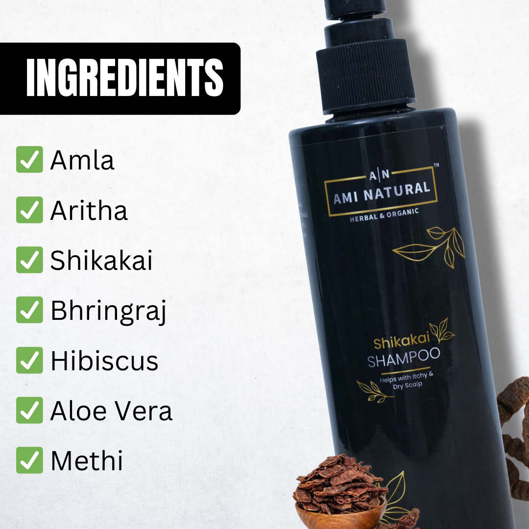 Ayurvedic Shikakai Shampoo | No Harsh Chemicals (Sulphate/Paraben-Free) | Gentle Hair & Scalp Cleanser