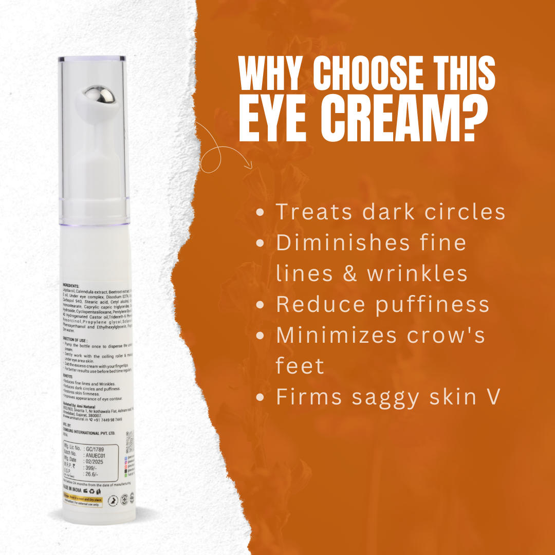 Eye Cream Roll On: Reduce Dark Circles, Puffiness & Crow's Feet
