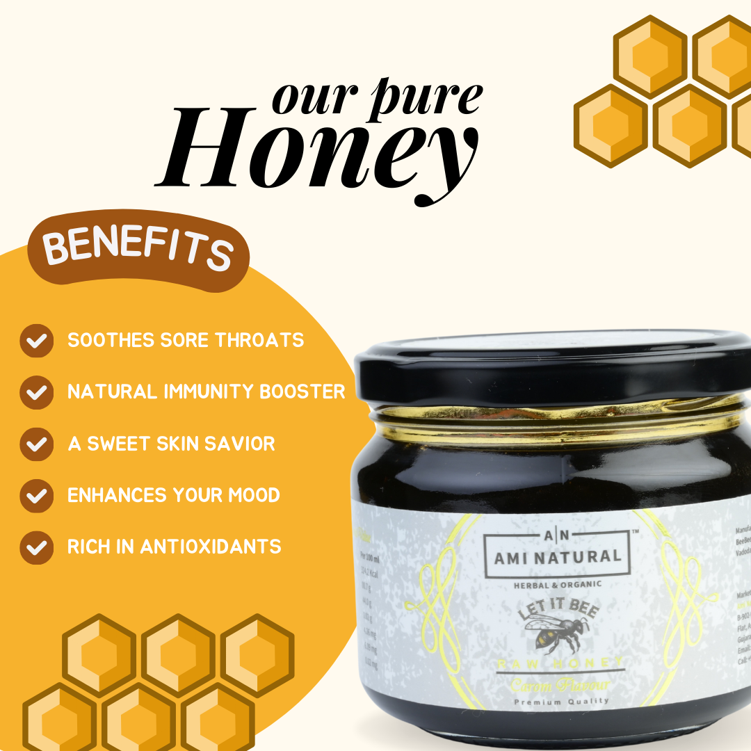 Raw Carom Honey 400g | 100% Pure & Natural | Unprocessed & Unpasteurized