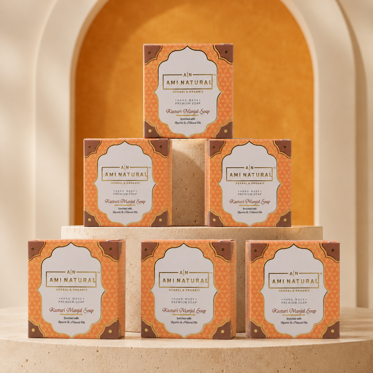 AMI NATURAL KASTURI MANJAL SOAP (PACK OF 6)