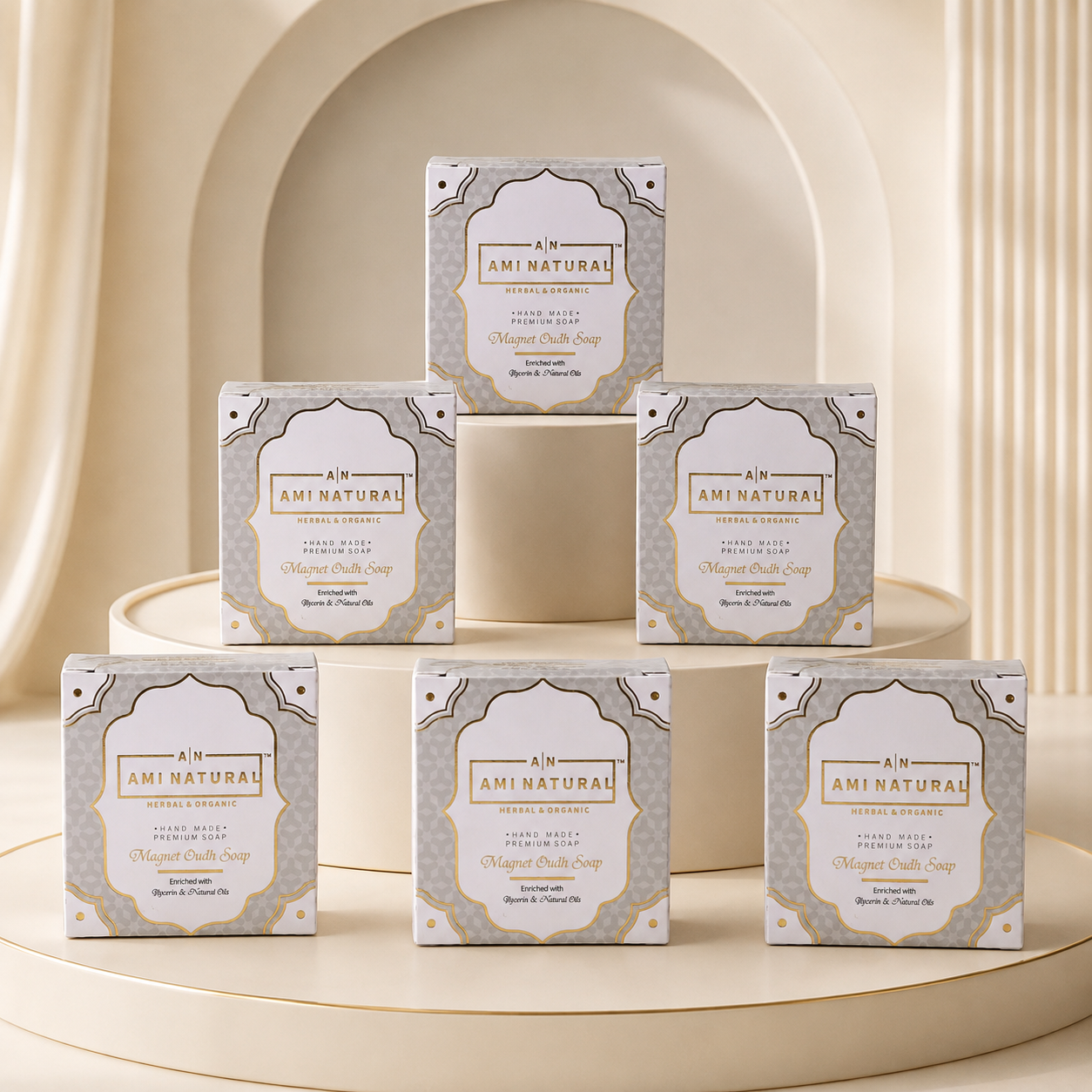 AMI NATURAL MAGNET OUDH SOAP (PACK OF 6)