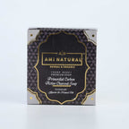AMI NATURAL ACTIVATED CHARCOAL SOAP in black and gold packaging with herbal and organic label, handcrafted premium soap box