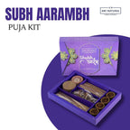 Luxury Incense Gift Box in purple with compartments containing dhoop sticks, cones, sambrani cups, and stands for puja rituals
