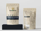 Shatavari Powder 150g pouch by AyurBhavya with beige resealable bag, black label, and wellness icons, Ayurvedic supplement