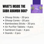 Shubh Arambh Luxury 68 Premium IncenseSticks Gift Box | Ayurvedic Formula | Pure, Chemical-Free Dhoop Sticks