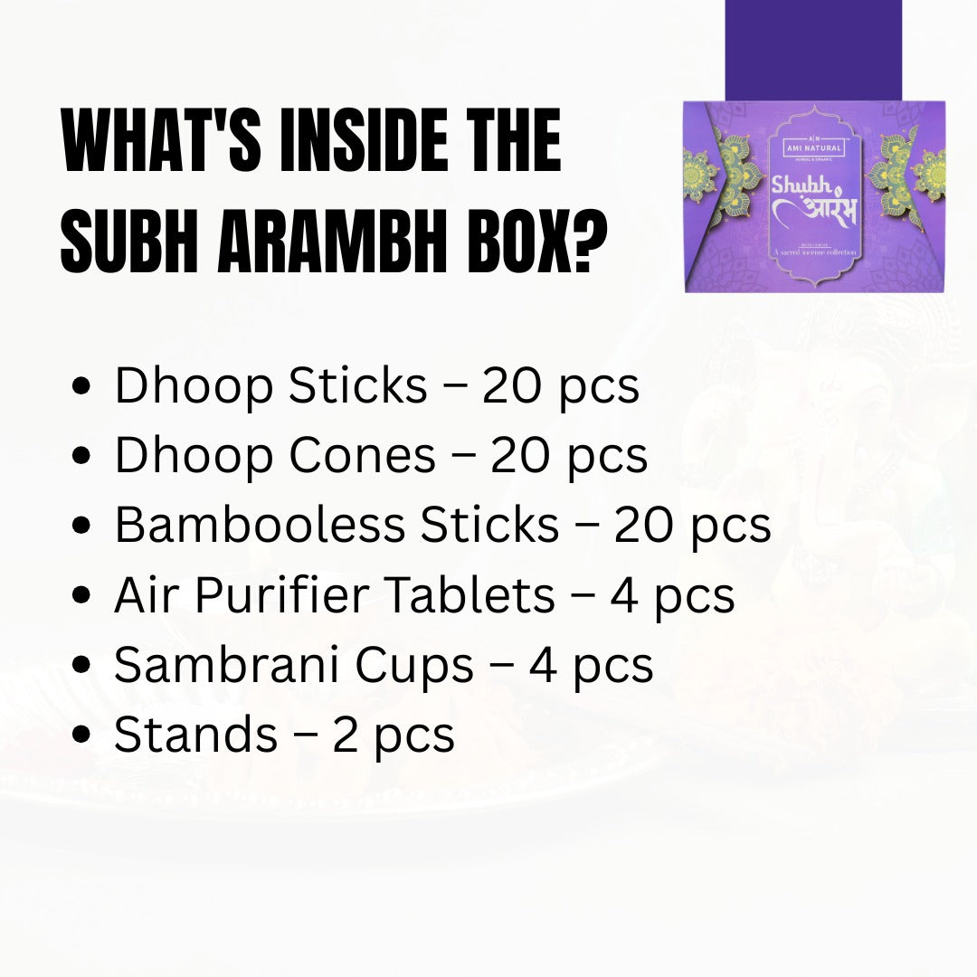 Shubh Arambh Luxury 68 Premium IncenseSticks Gift Box | Ayurvedic Formula | Pure, Chemical-Free Dhoop Sticks